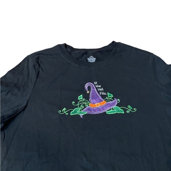 NWOT Unbranded Halloween Witch hat long sleeve tshirt If the Hat Fits size 12-14 - Picture 6 of 8